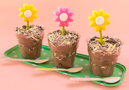 Pocky Dirt Pudding Cups